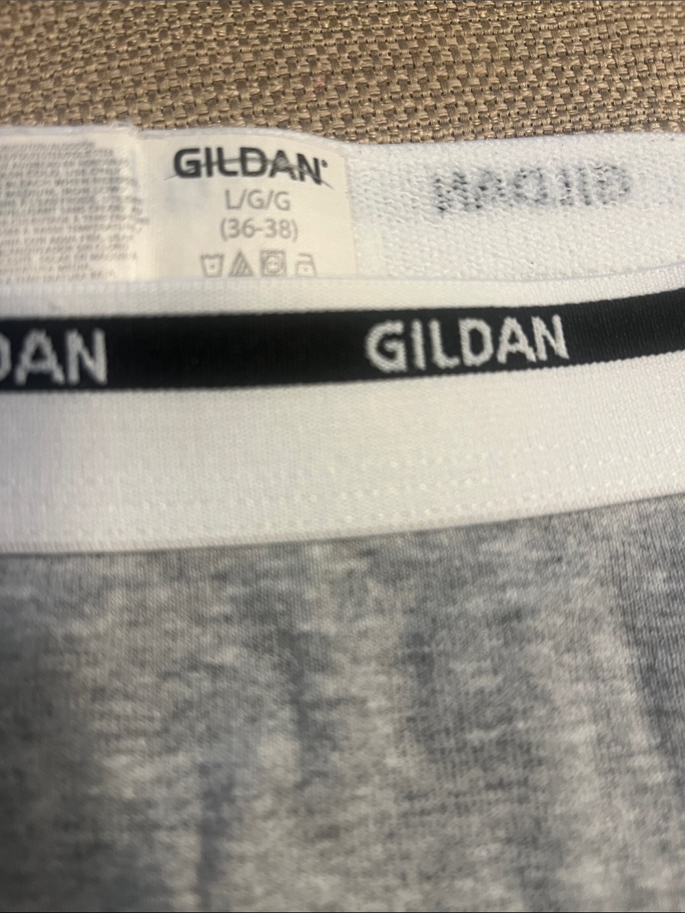 Vintage 90’s nos Gildan Light Gray Cotton Briefs with White Logo Waistband .20 - Picture 2 of 4